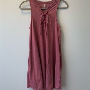 Z Supply Lace up Tank dress with pockets